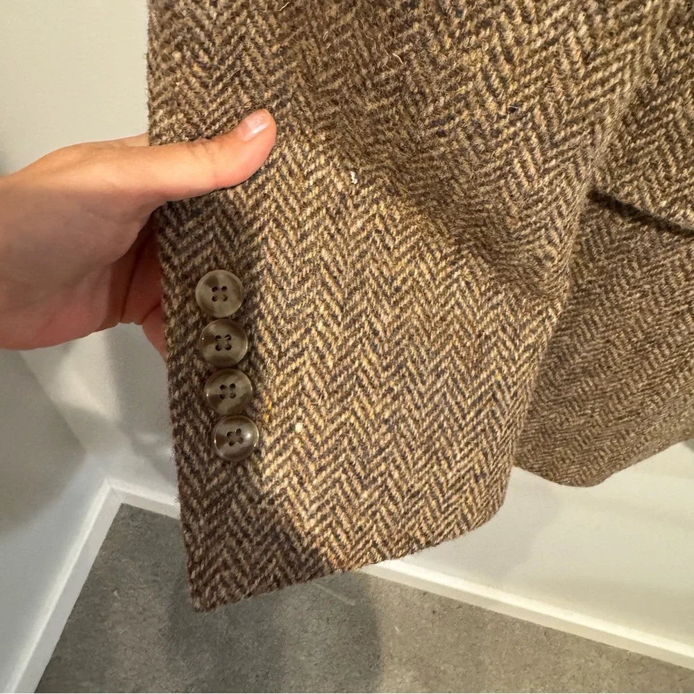 Ben Silver Charleston x Harris Tweed Wool Sport Coat Blazer‎ Size 44 XL Casual